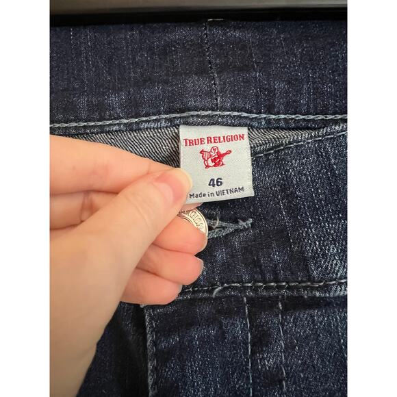 True Religion Rocco Relaxed Fit Straight Leg Dark Wash Denim Jeans Men's 46 - Picture 3 of 9